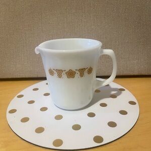 Vintage Milk Glass Butterfly Gold Creamer